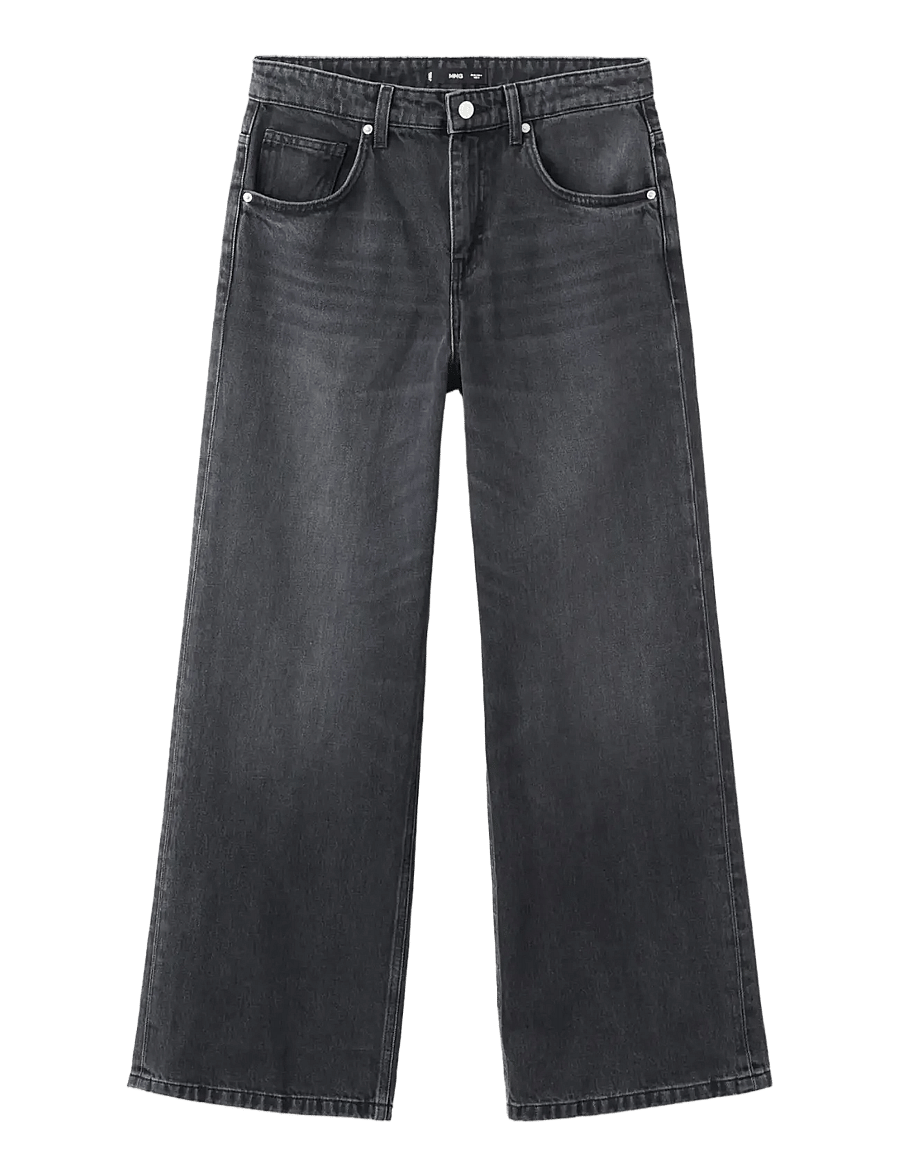 Mango - Mid-rise straight jeans - straight jeans - open grey - 1