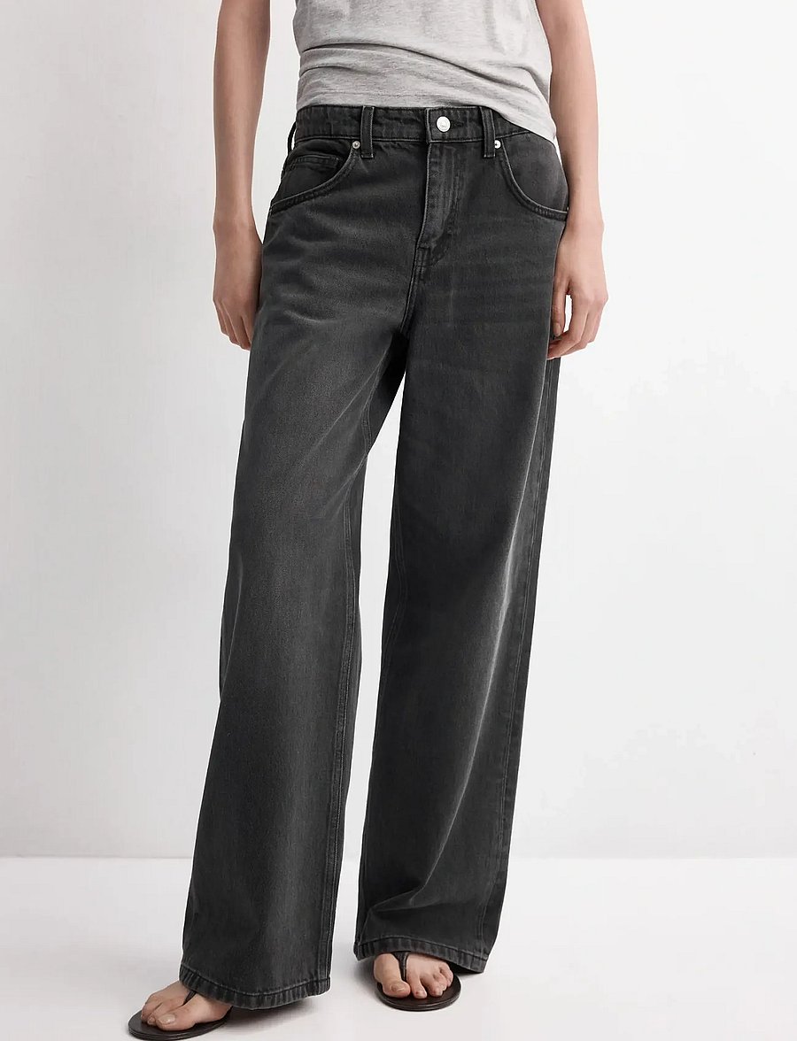 Mango - Mid-rise straight jeans - straight jeans - open grey - 0