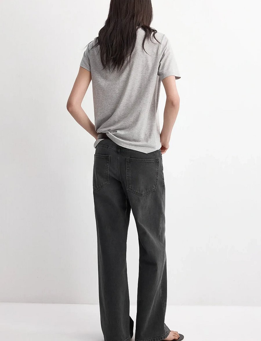 Mango - Mid-rise straight jeans - straight jeans - open grey - 2