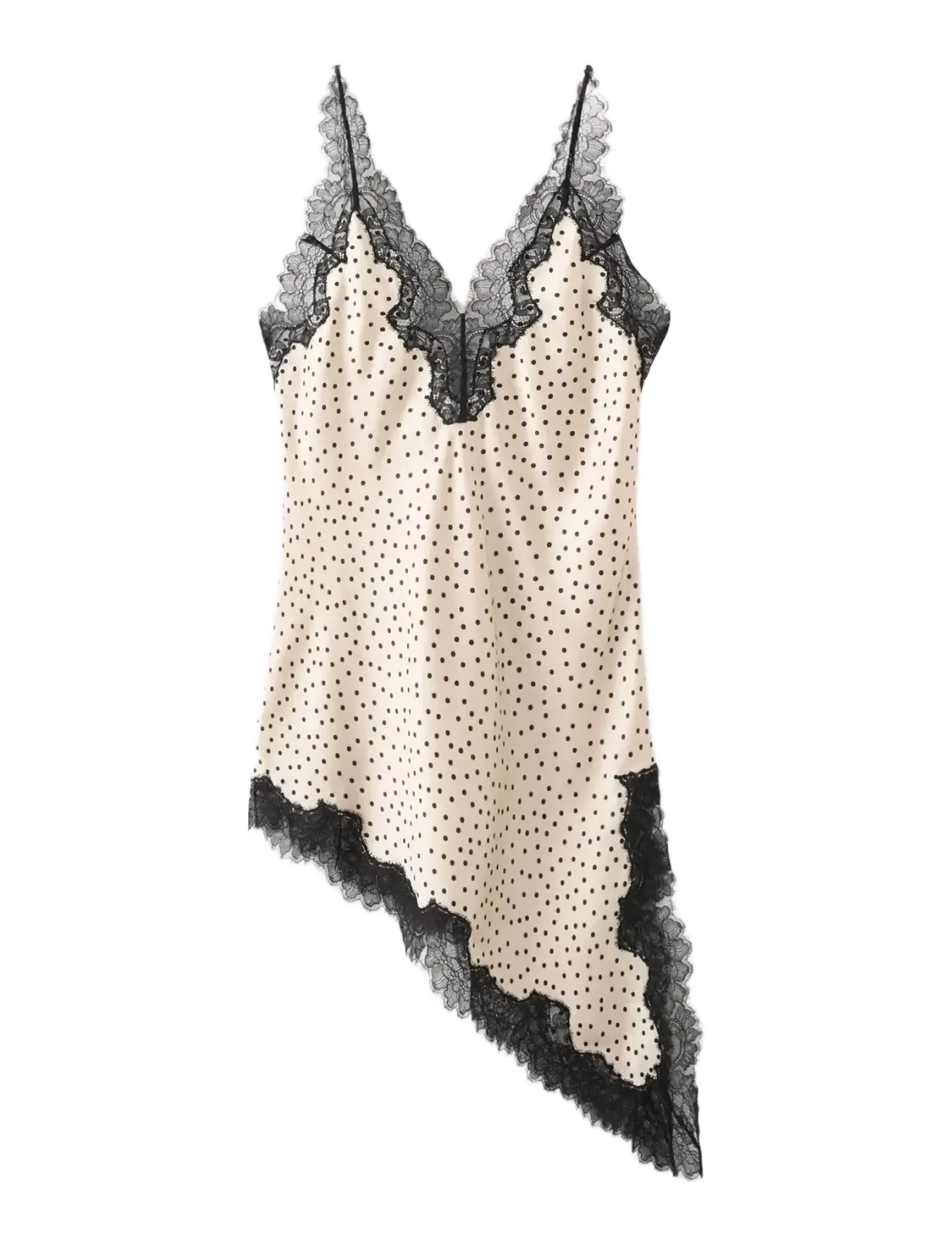 Mango Polka dots lace top - Modetrends - LIGHT BEIGE / black