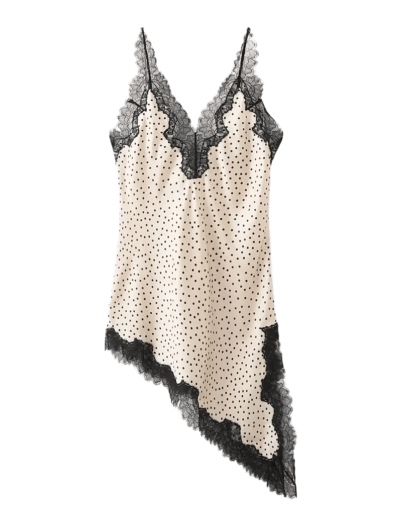 Mango - Polka dots lace top - særlige begivenheder - light beige - 1