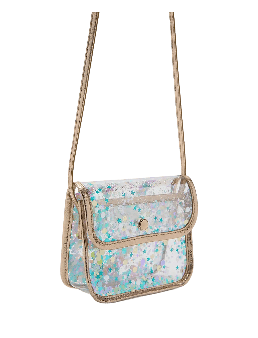 Mango - Glitter transparent handbag - totes & små tasker - gold - 1