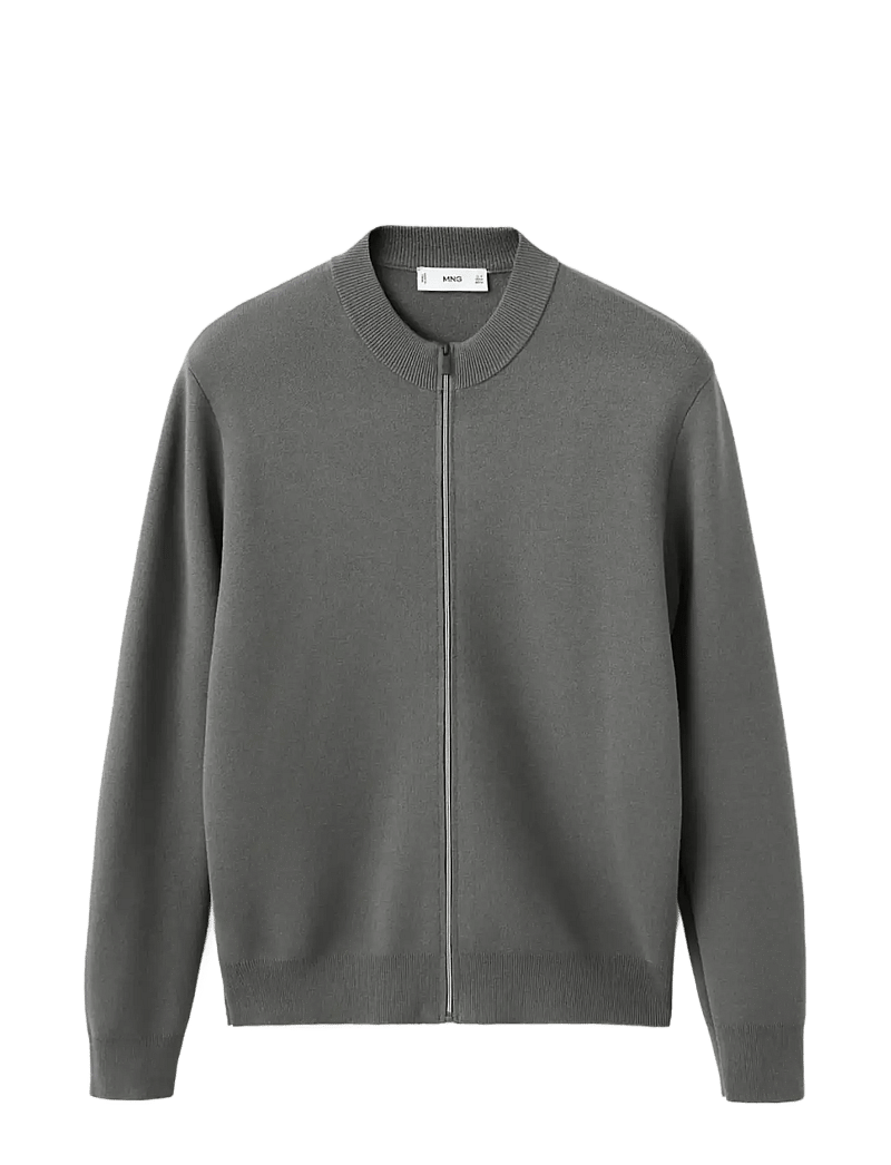 Mango - Comfort stretch knit cardigan - koftor - dark grey - 1