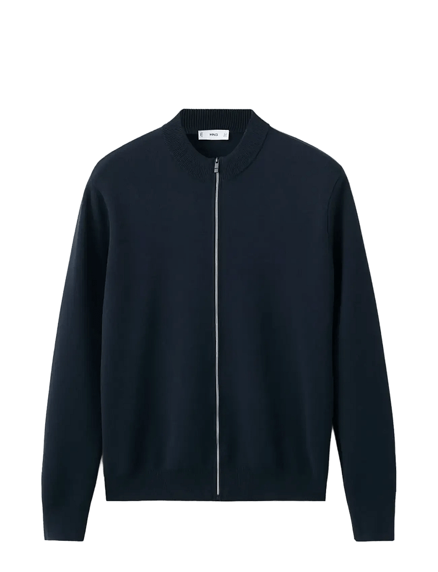 Mango - Comfort stretch knit cardigan - cardigans - navy - 1