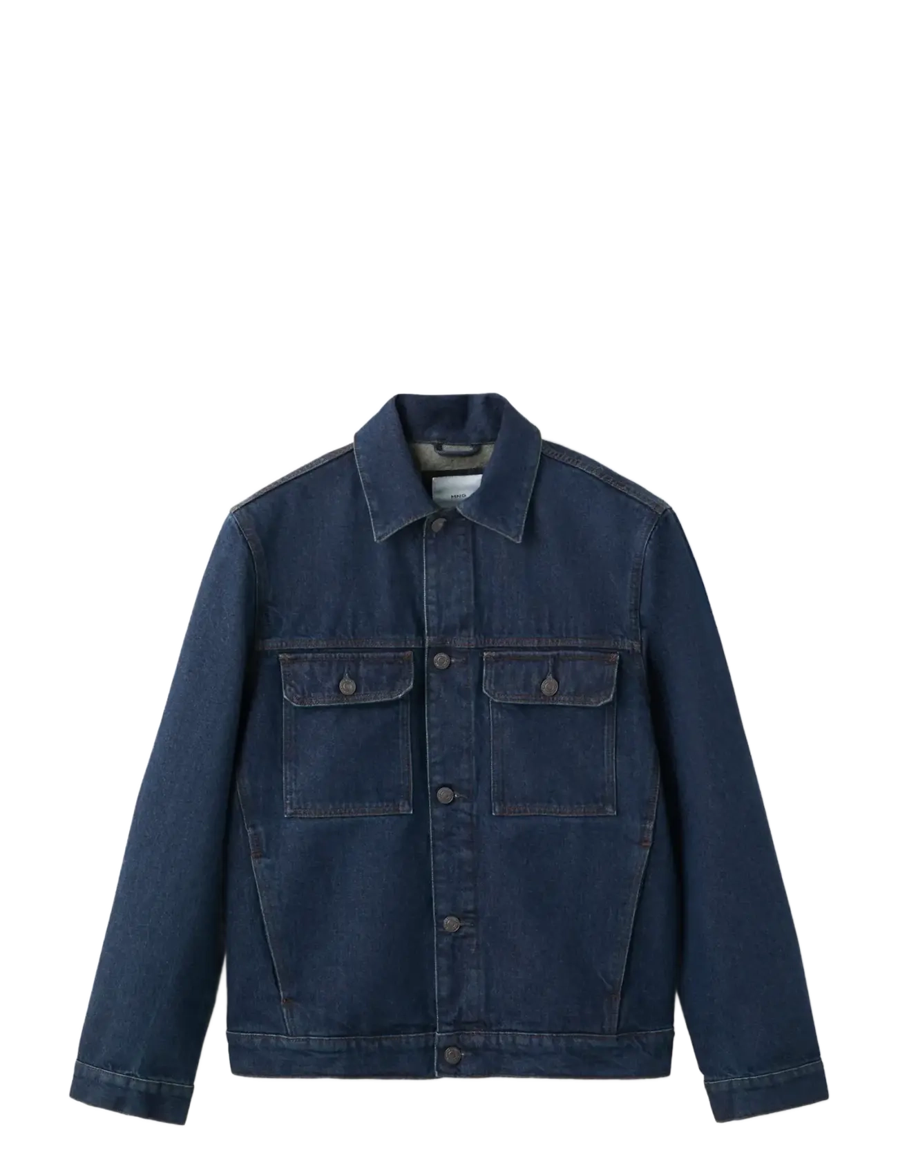 MANGO 100% Baumwolle Denim Jacke With Pockets Navy - S - Herren