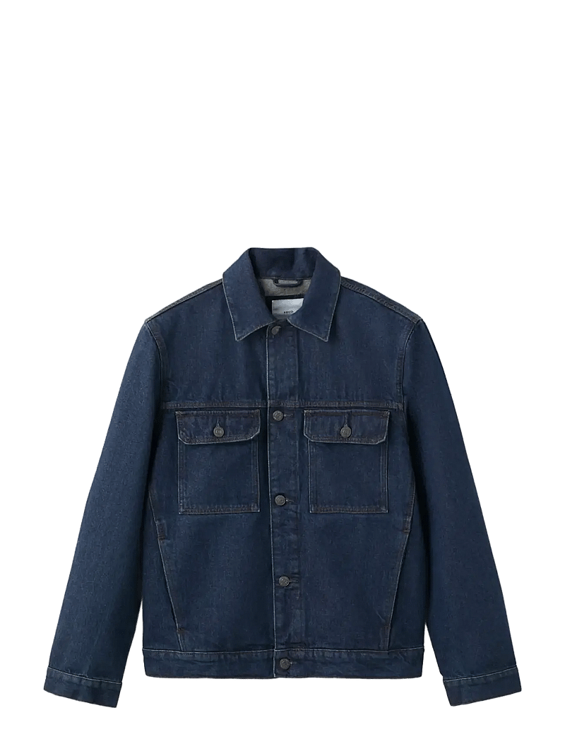Mango - 100% cotton denim jacket with pockets - ofodrade jeansjackor - open blue - 1