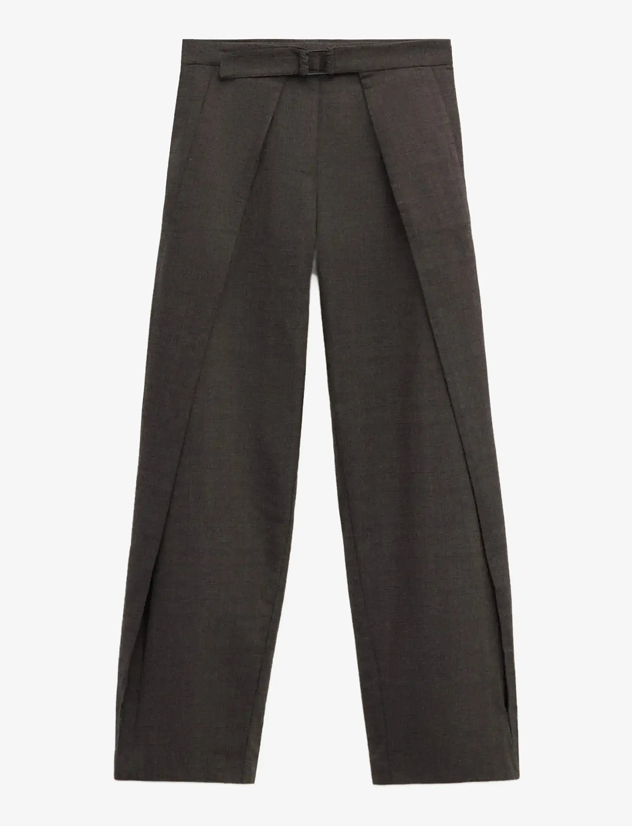 Mango - Pleated trousers with belt - bukser med lige ben - brown - 1