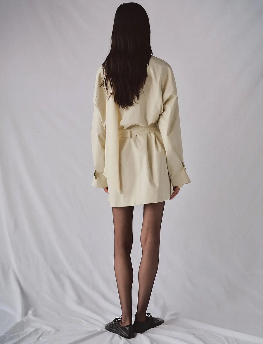 Mango - Funnel neck belted trench coat - trenchcoats - light beige - 2