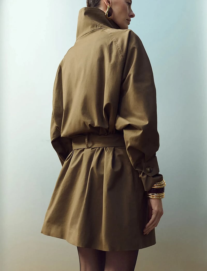 Mango - Funnel neck belted trench coat - trenchcoats - medium brown - 2