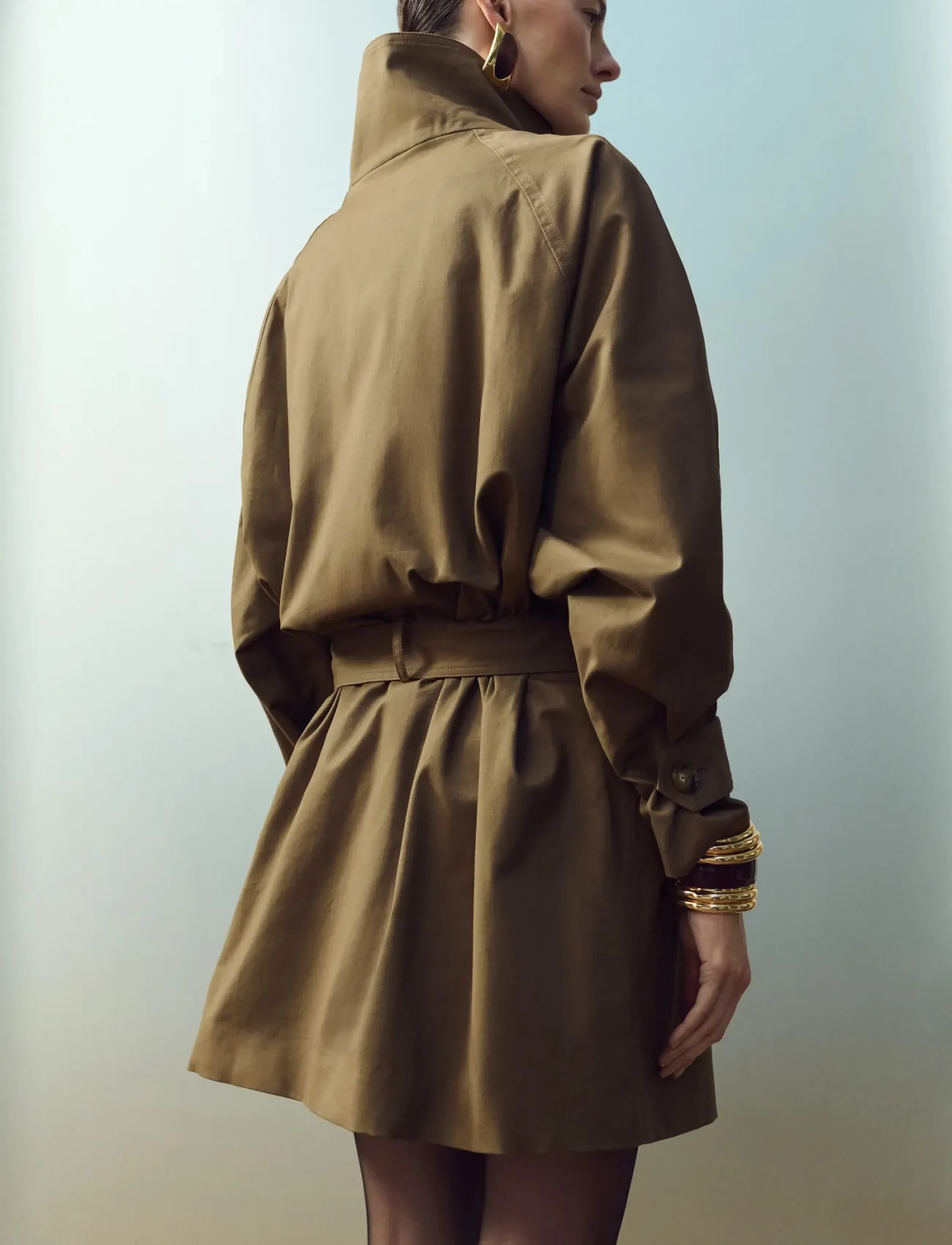 Mango - Funnel neck belted trench coat - trenssit - medium brown - 2