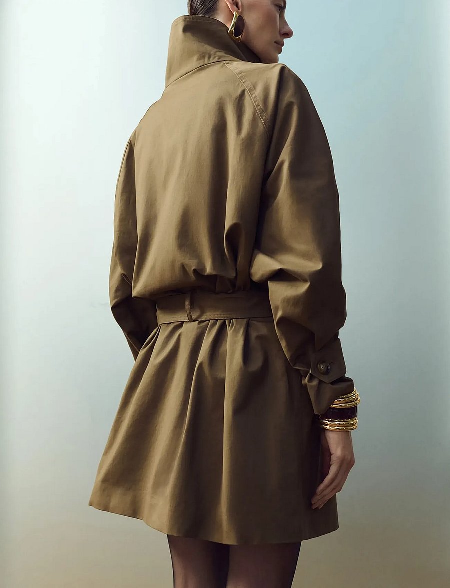 Mango - Funnel neck belted trench coat - trenssit - medium brown - 2