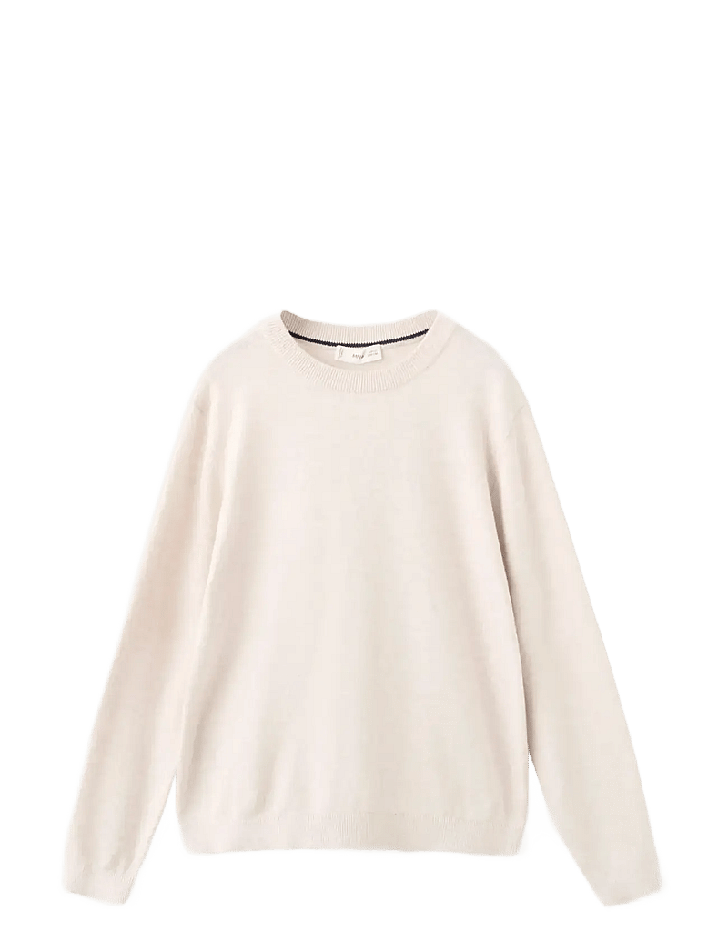 Mango - Knitted cotton sweater - trøjer - light beige - 1