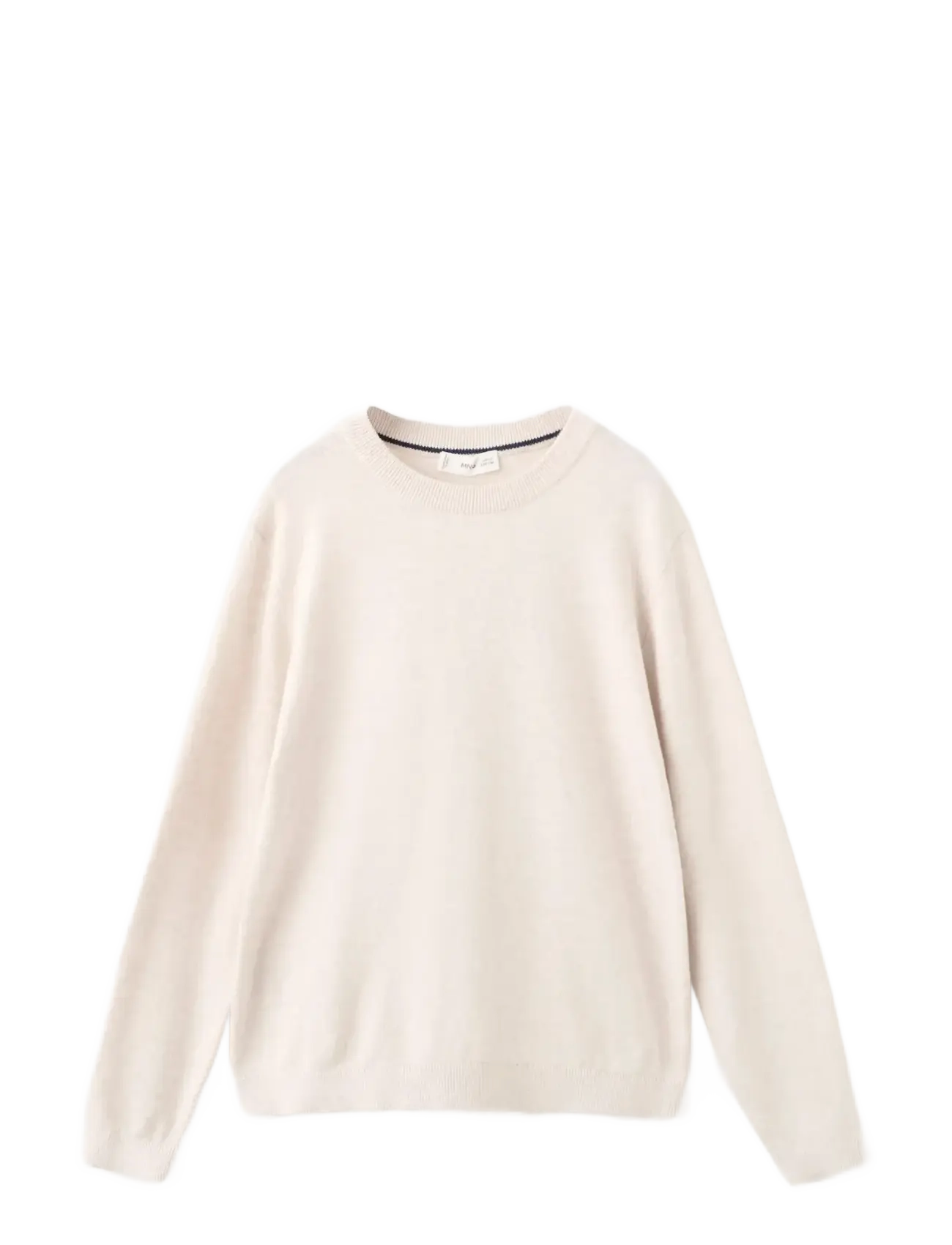 Mango Knitted cotton sweater - Strik - LIGHT BEIGE / cream