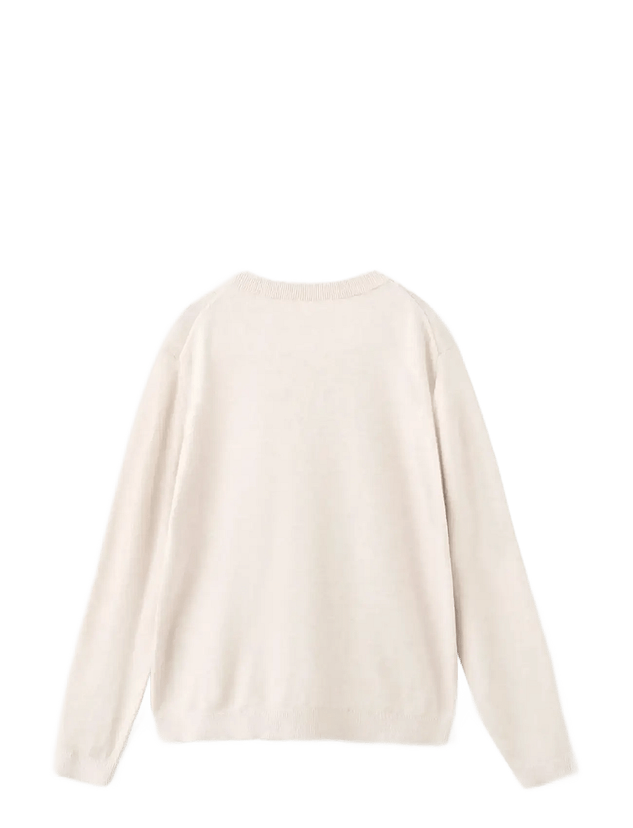 Mango - Knitted cotton sweater - stickade tröjor - light beige - 2