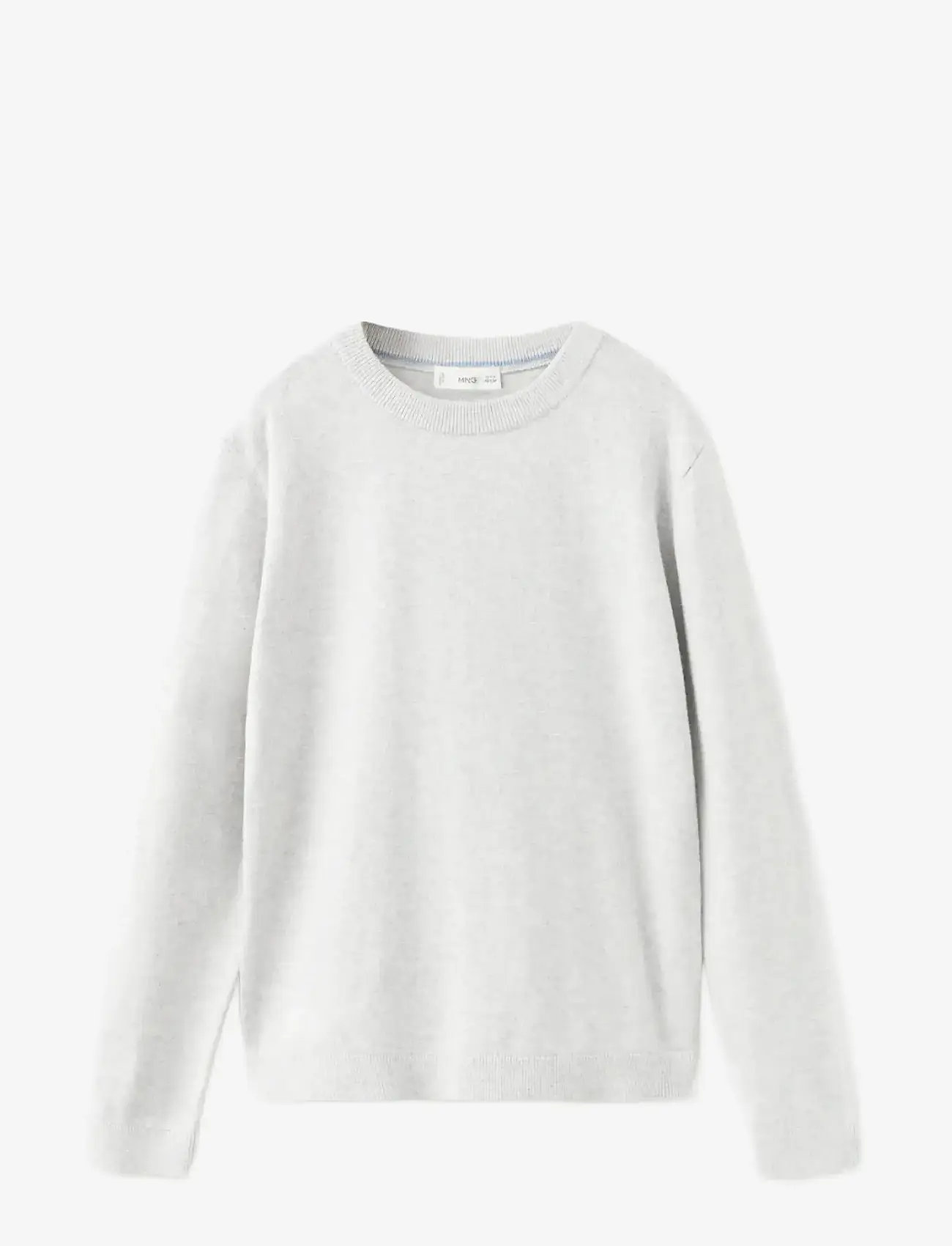 Mango - Knitted cotton sweater - trøjer - lt pastel grey - 0