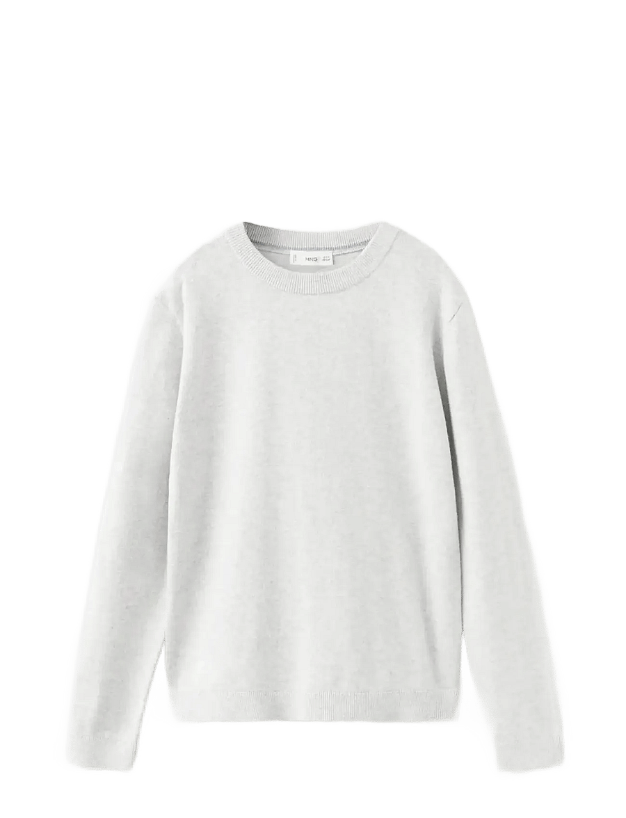 Mango - Knitted cotton sweater - stickade tröjor - lt pastel grey - 0