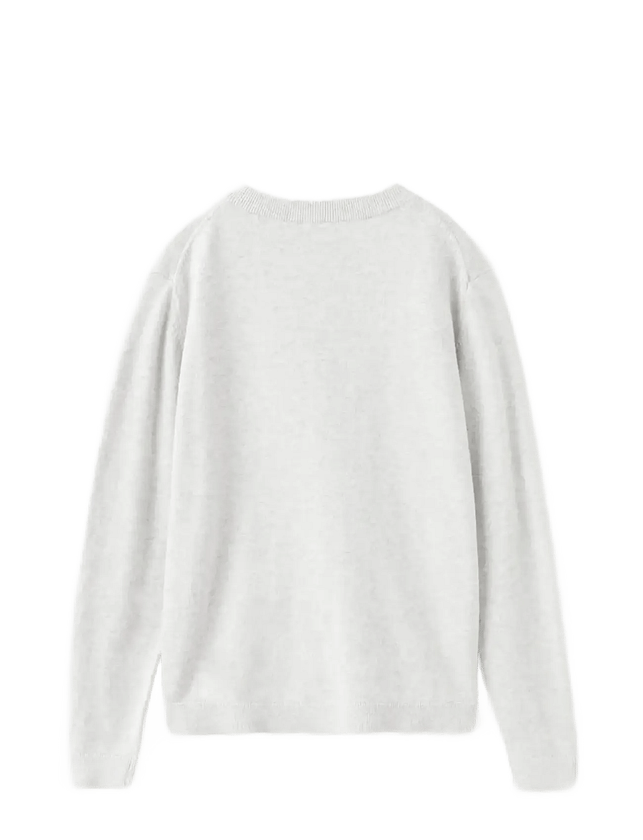 Mango - Knitted cotton sweater - stickade tröjor - lt pastel grey - 1