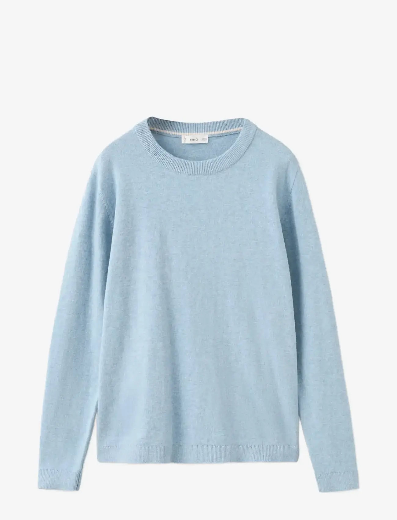 Mango - Knitted cotton sweater - stickade tröjor - medium blue - 1