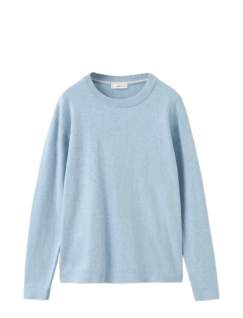 Mango - Knitted cotton sweater - stickade tröjor - medium blue - 1