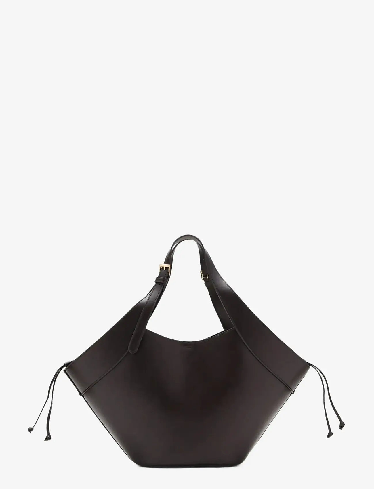 Mango - Large double-handle bag with buckles - tote bags - dark brown - 0