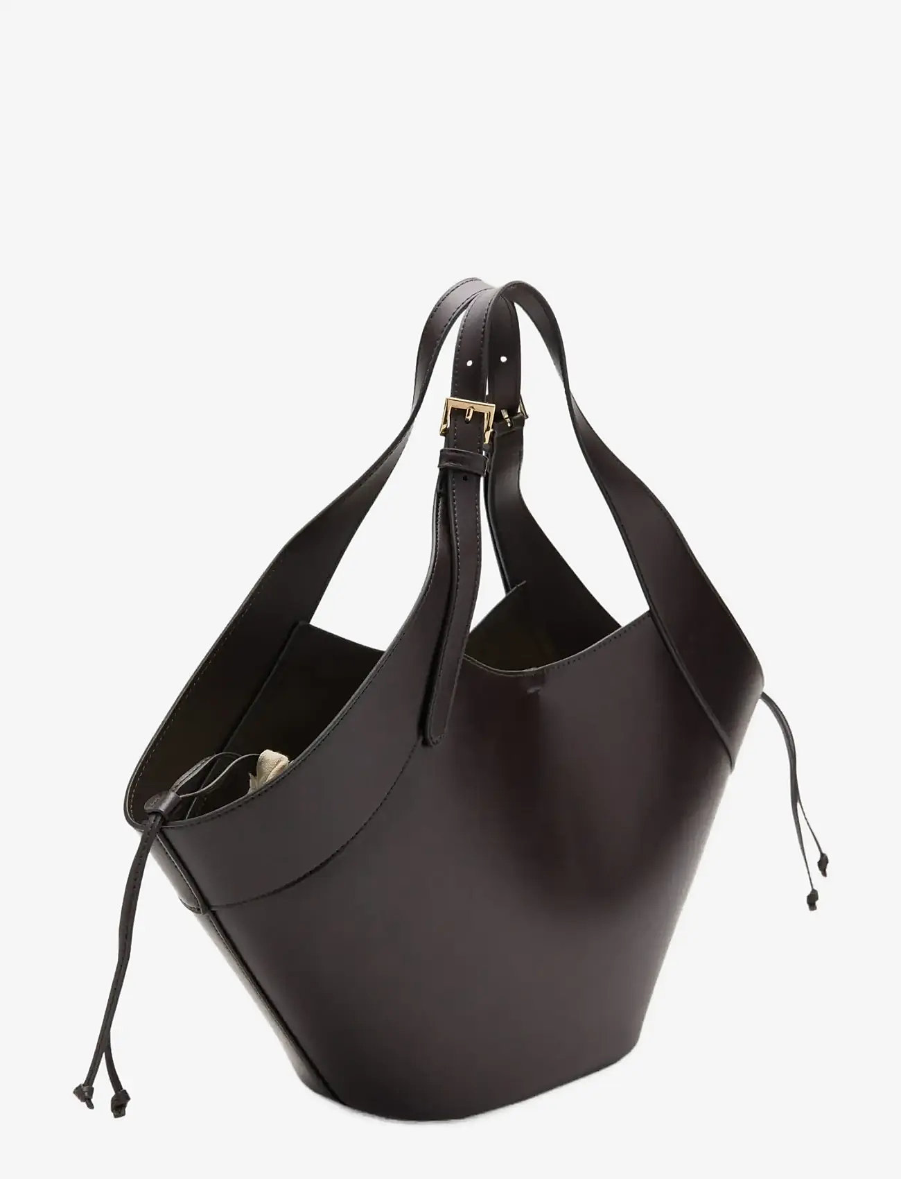 Mango - Large double-handle bag with buckles - tote bags - dark brown - 1