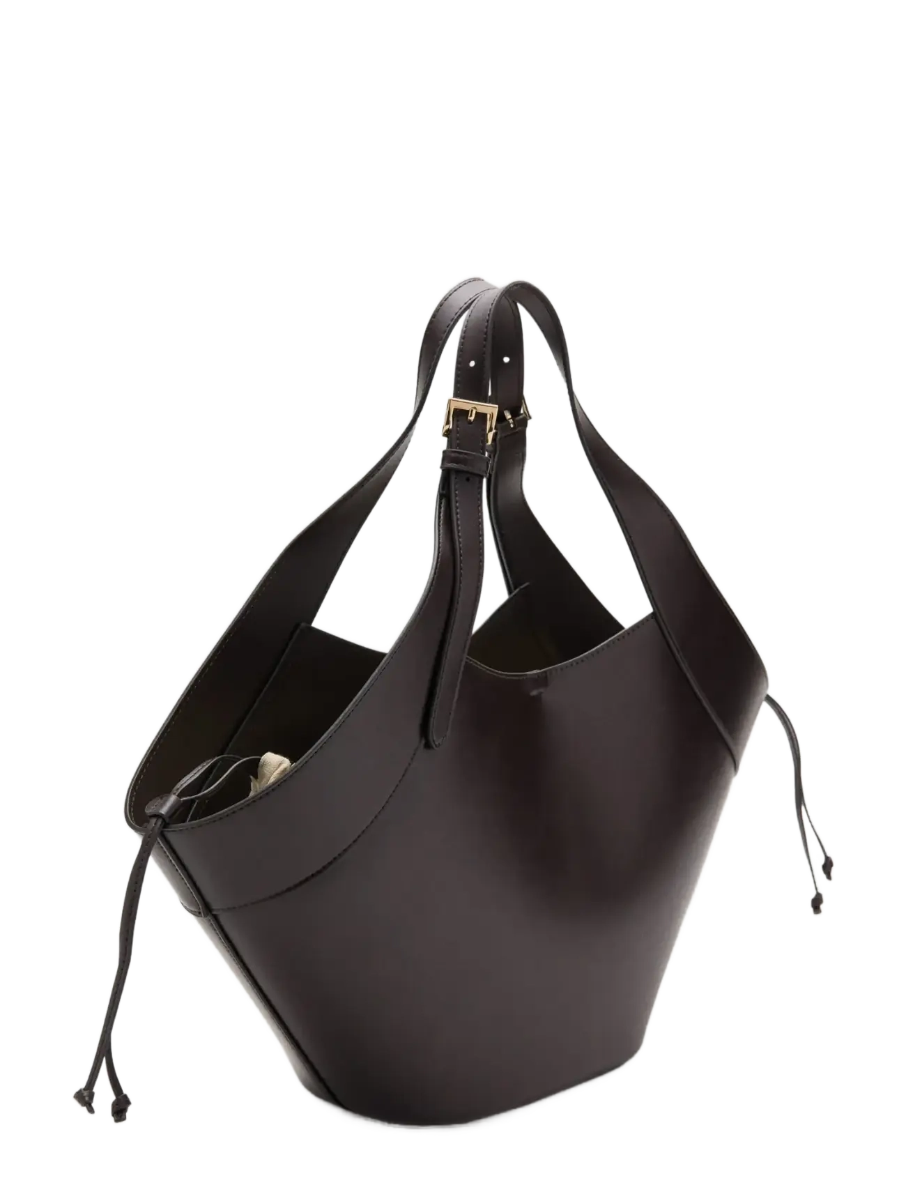 Mango - Large double-handle bag with buckles - aksessuaarid - dark brown - 1
