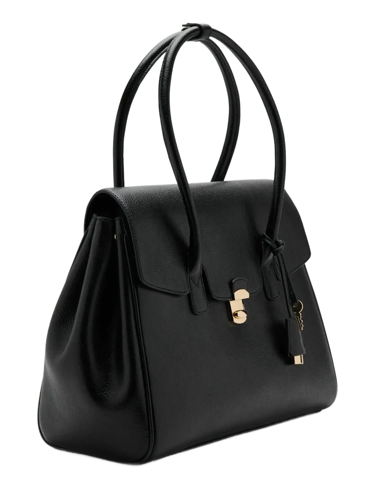 Mango - Medium city handbag with flap - geburtstagsgeschenke - black - 1