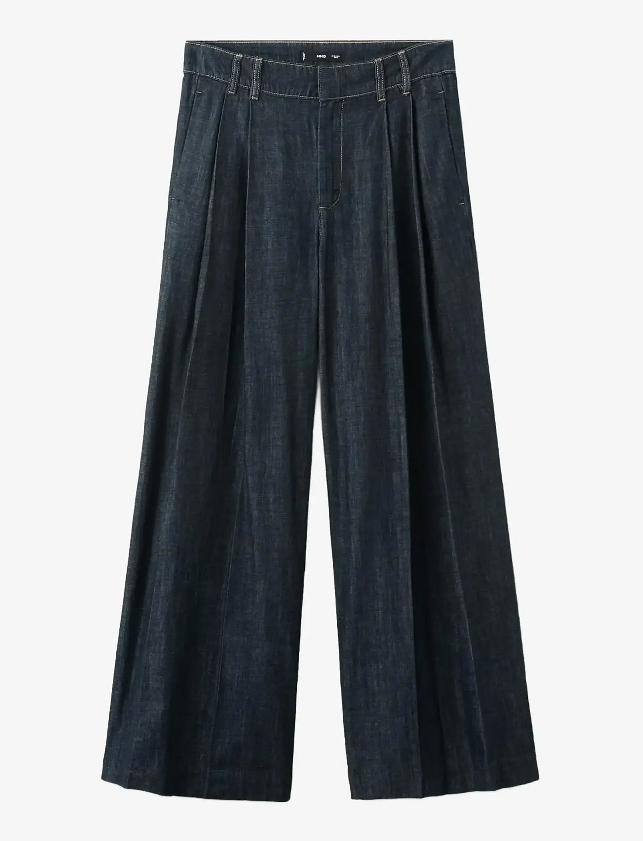 Mango - Wide leg denim trousers with belt loops - brede jeans - open blue - 1
