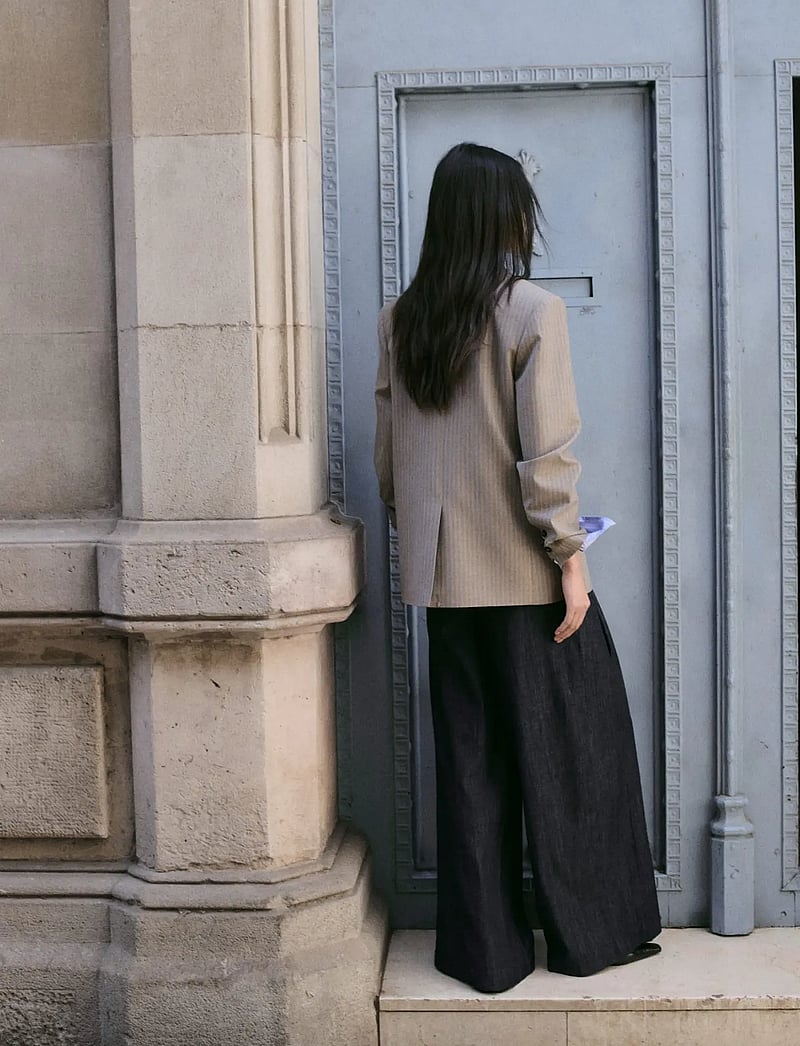 Mango - Wide leg denim trousers with belt loops - brede jeans - open blue - 2