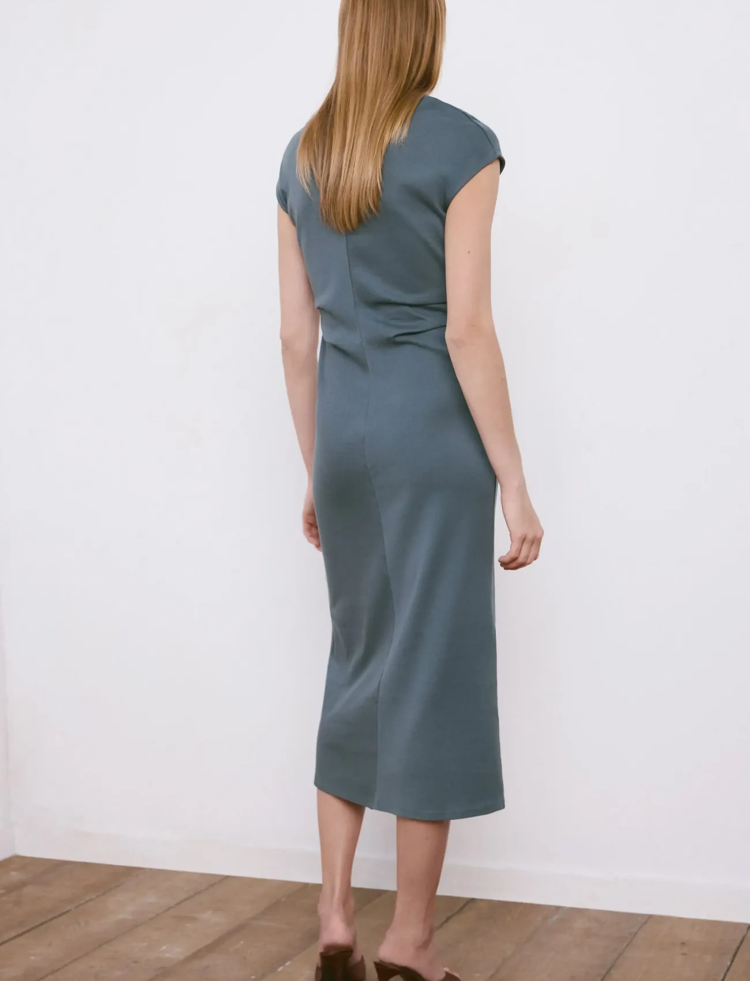 Mango - Midi-dress with draped detail - midi kjoler - medium blue - 2