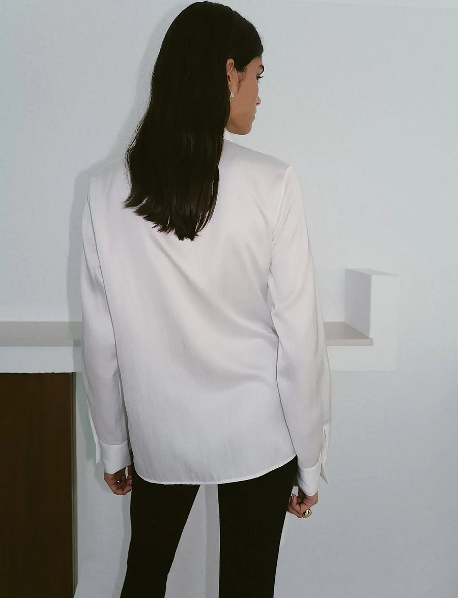 Mango - Side knot blouse - långärmade blusar - natural white - 2