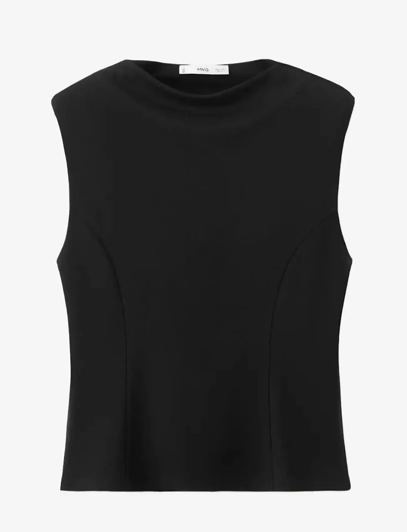 Mango - Peplum shoulder pad T-shirt - tanktops - black - 1