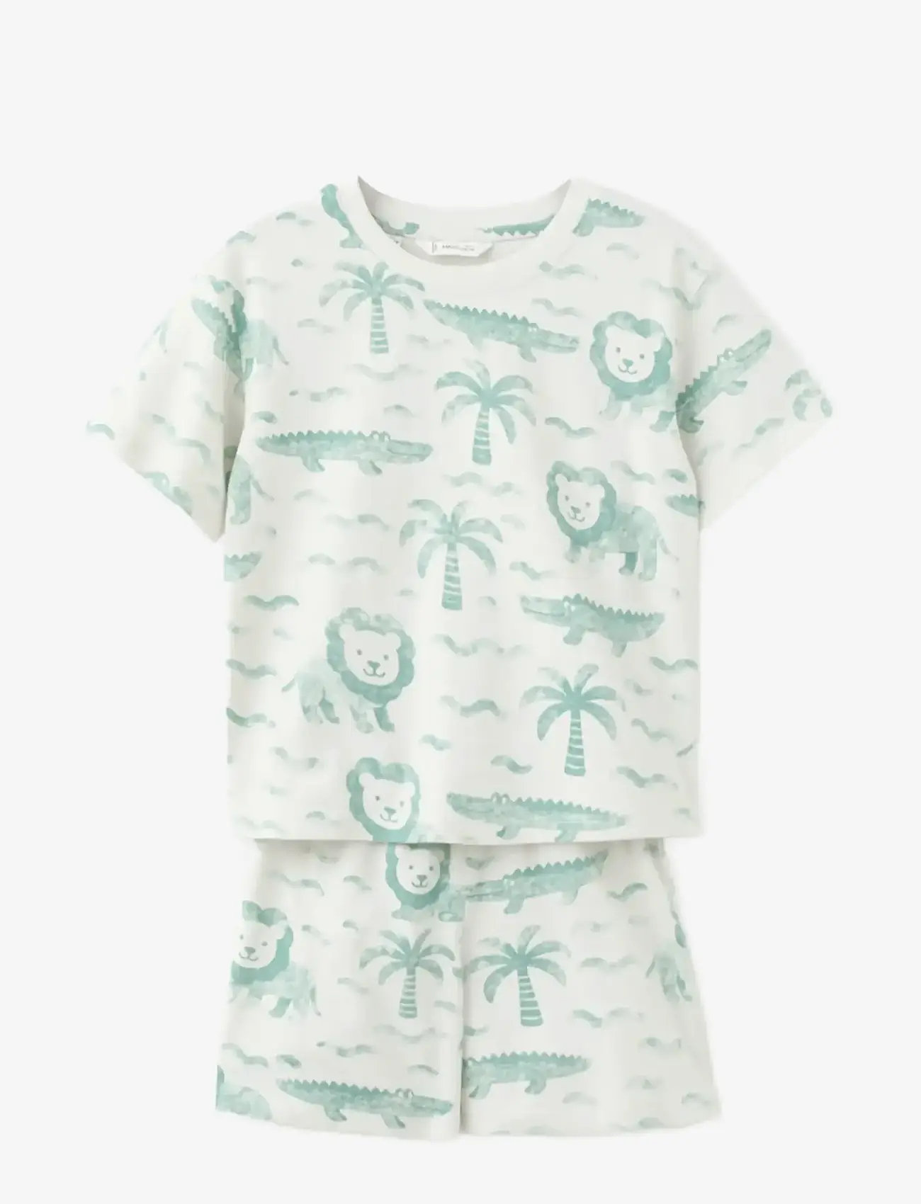 Mango - Printed short pyjamas - pyjamassæt - turquoise - aqua - 0