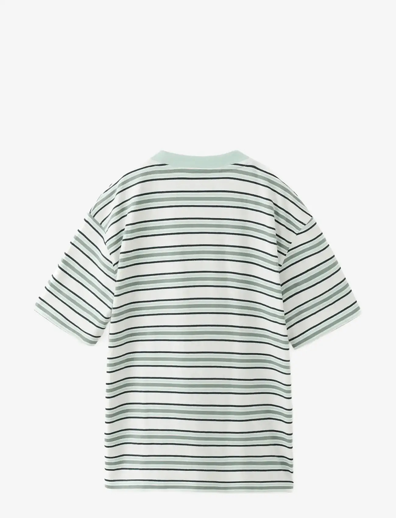 Mango - Striped cotton T-shirt - kortärmade t-shirts - turquoise - aqua - 2