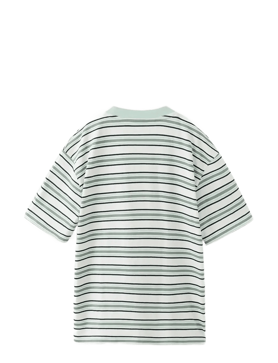 Mango - Striped cotton T-shirt - kortærmede t-shirts - turquoise - aqua - 2