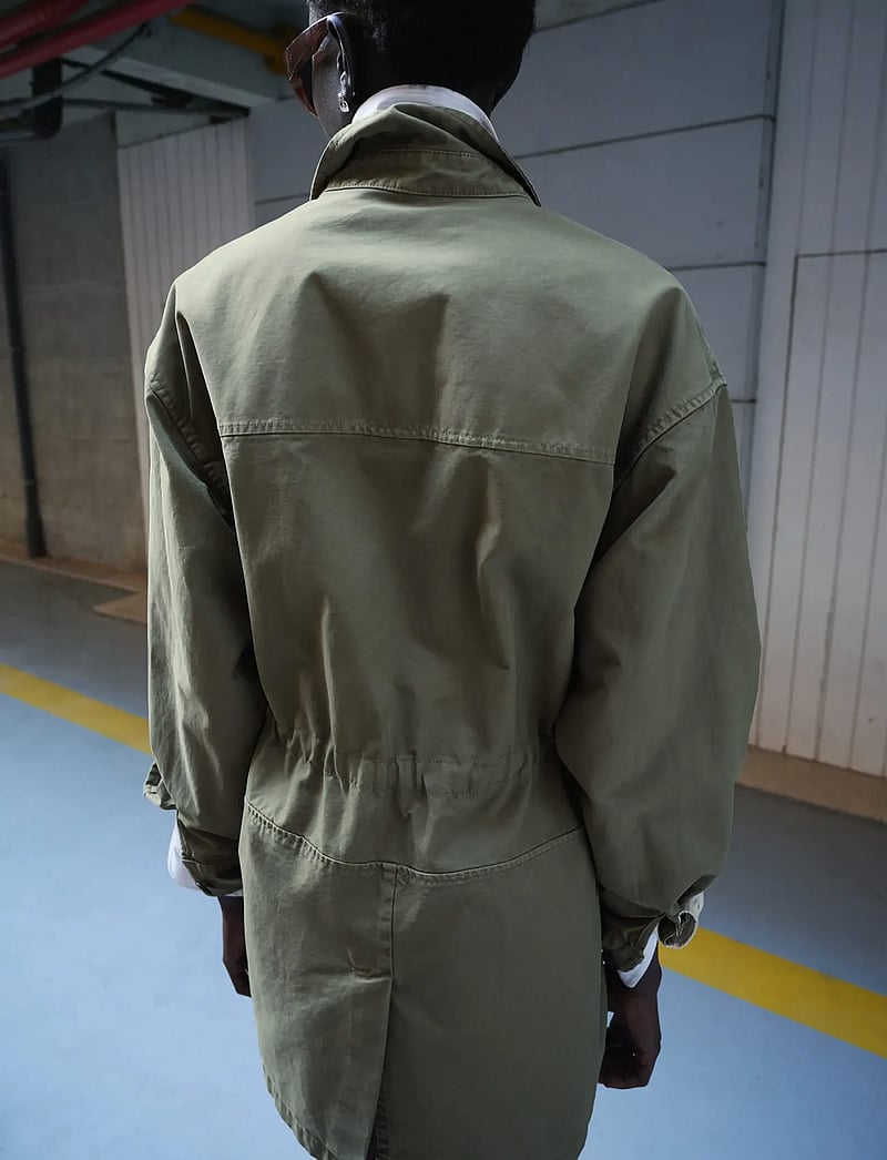 Mango - Oversized denim parka - parkas - beige - khaki - 2