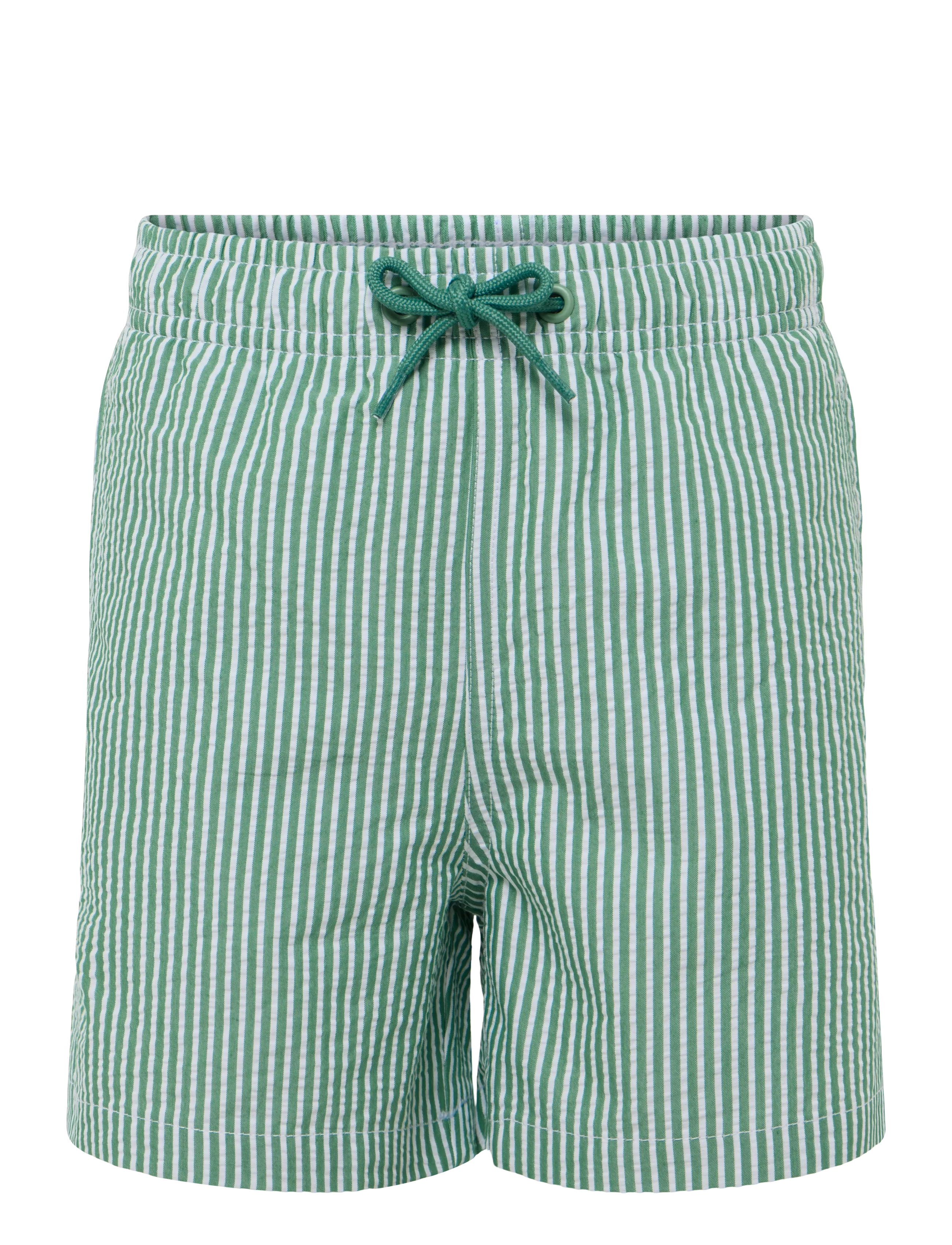 Mango Seersucker Striped Swimsuit, 9-10, Bademode, Grün - Swimshorts, Kinder