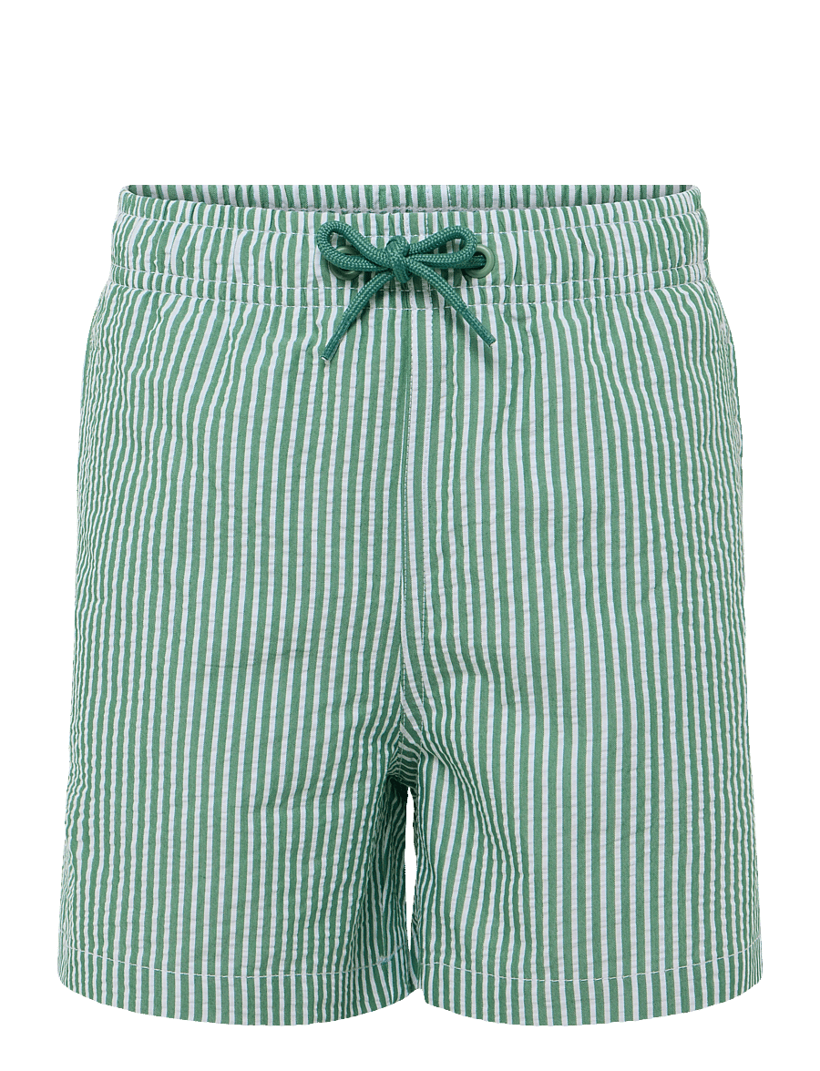 Mango - Seersucker striped swimsuit - badshorts - green - 0
