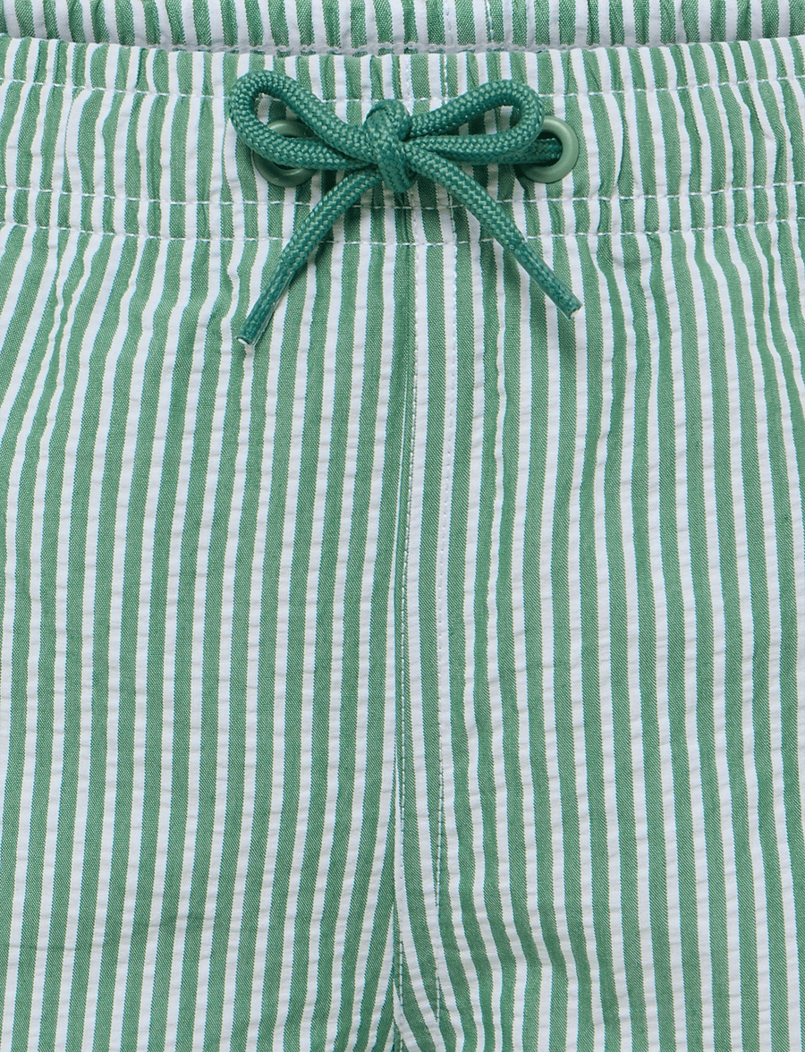 Mango - Seersucker striped swimsuit - badshorts - green - 2