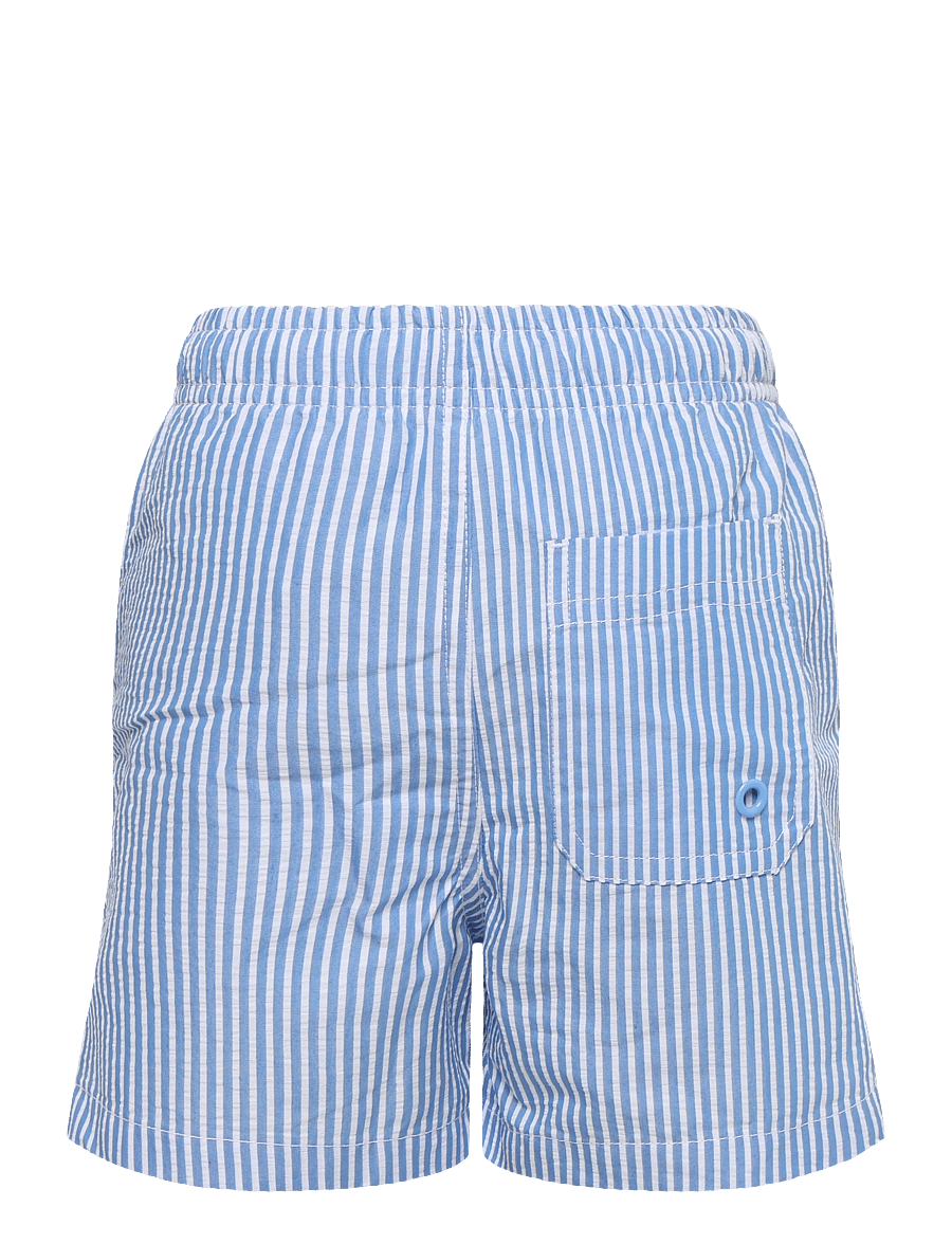 Mango - Seersucker striped swimsuit - badshorts - medium blue - 1
