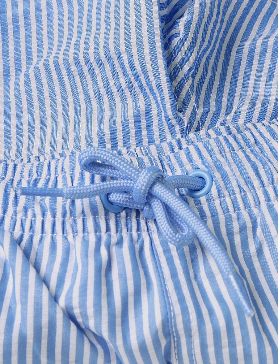 Mango - Seersucker striped swimsuit - badshorts - medium blue - 2