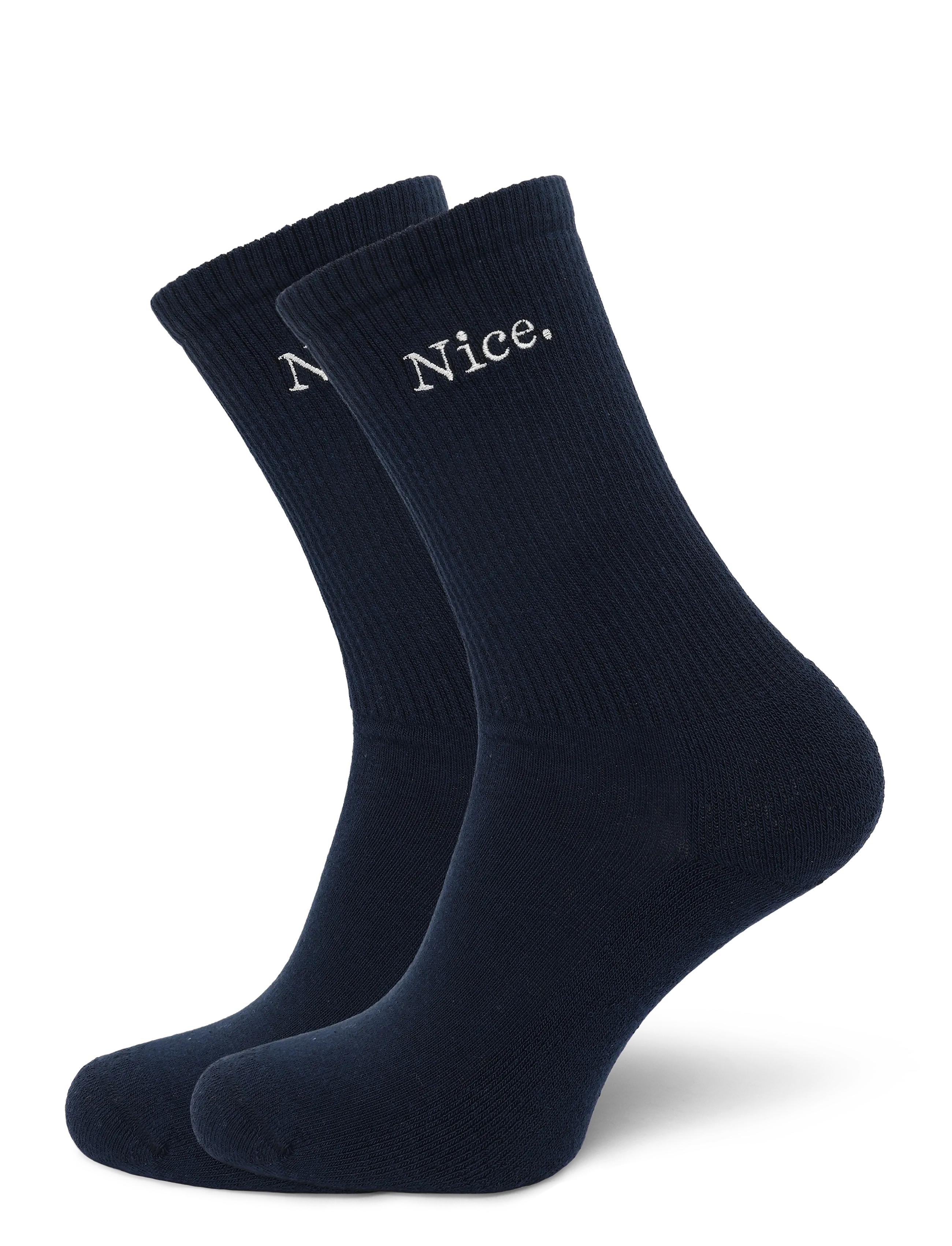 Mango Embroidered Cotton Socks, 43-45, Navy, Sokker > Almindelige Sokker, Herre