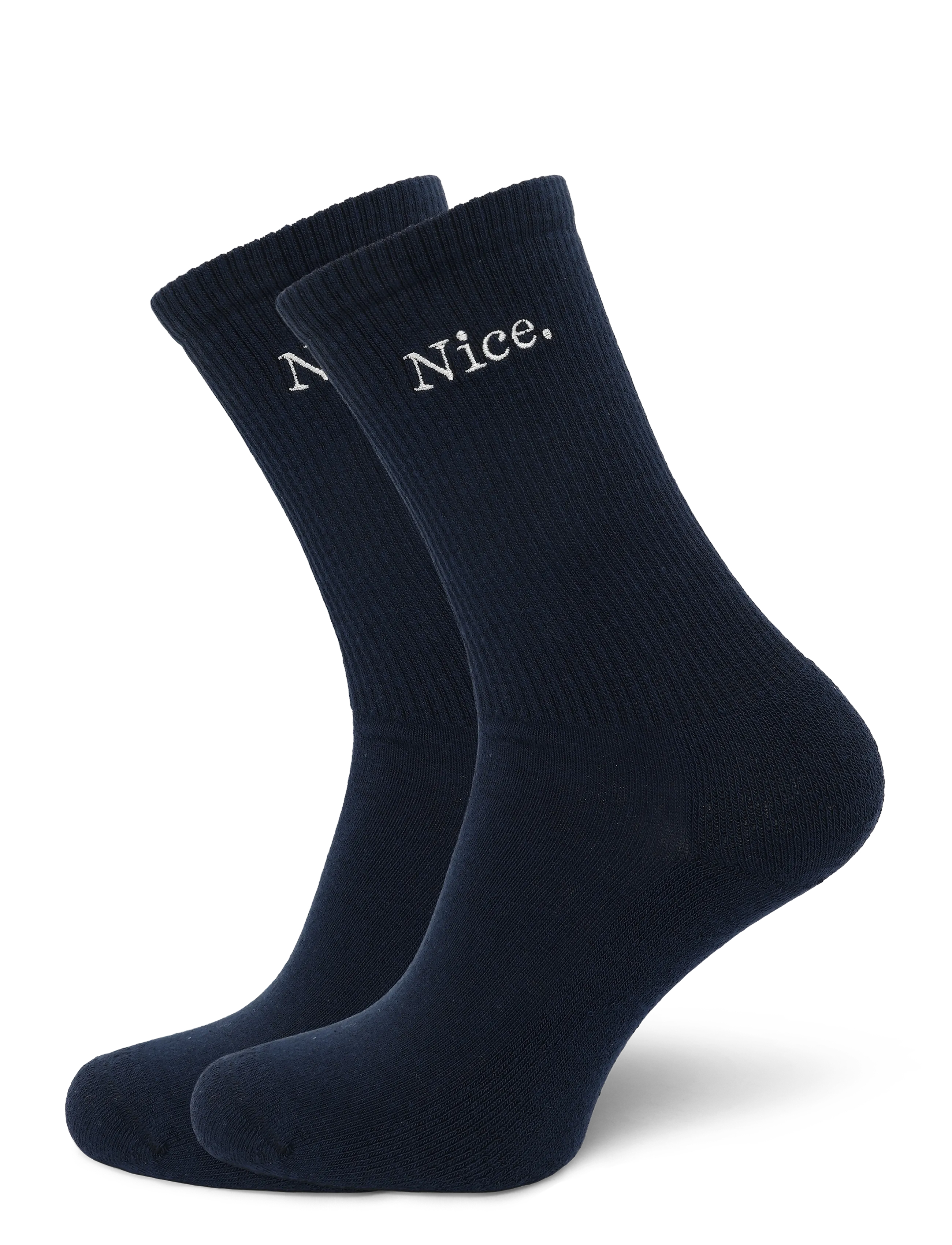 Mango Embroidered cotton socks - Vanliga strumpor - NAVY / navy