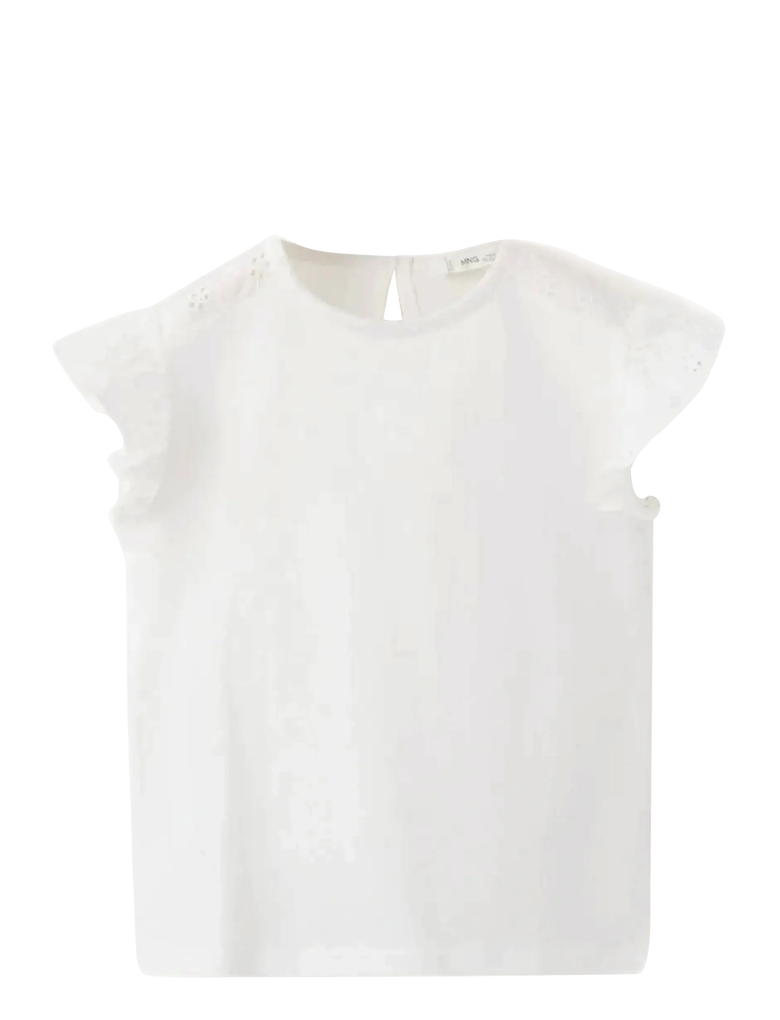 MANGO Ruffle Oberteil With Bestickt Details Weiß - 3-4 - Kinder