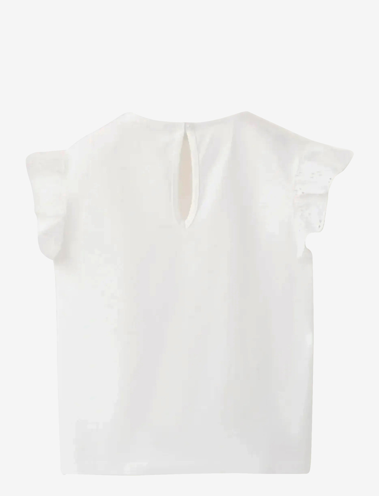 Mango - Ruffle top with embroidered details - blouses & tunics - natural white - 1