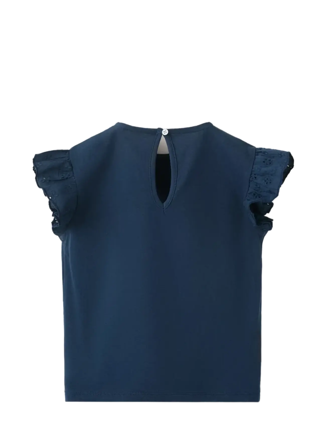 Mango - Ruffle top with embroidered details - gode sommertilbud - navy - 1