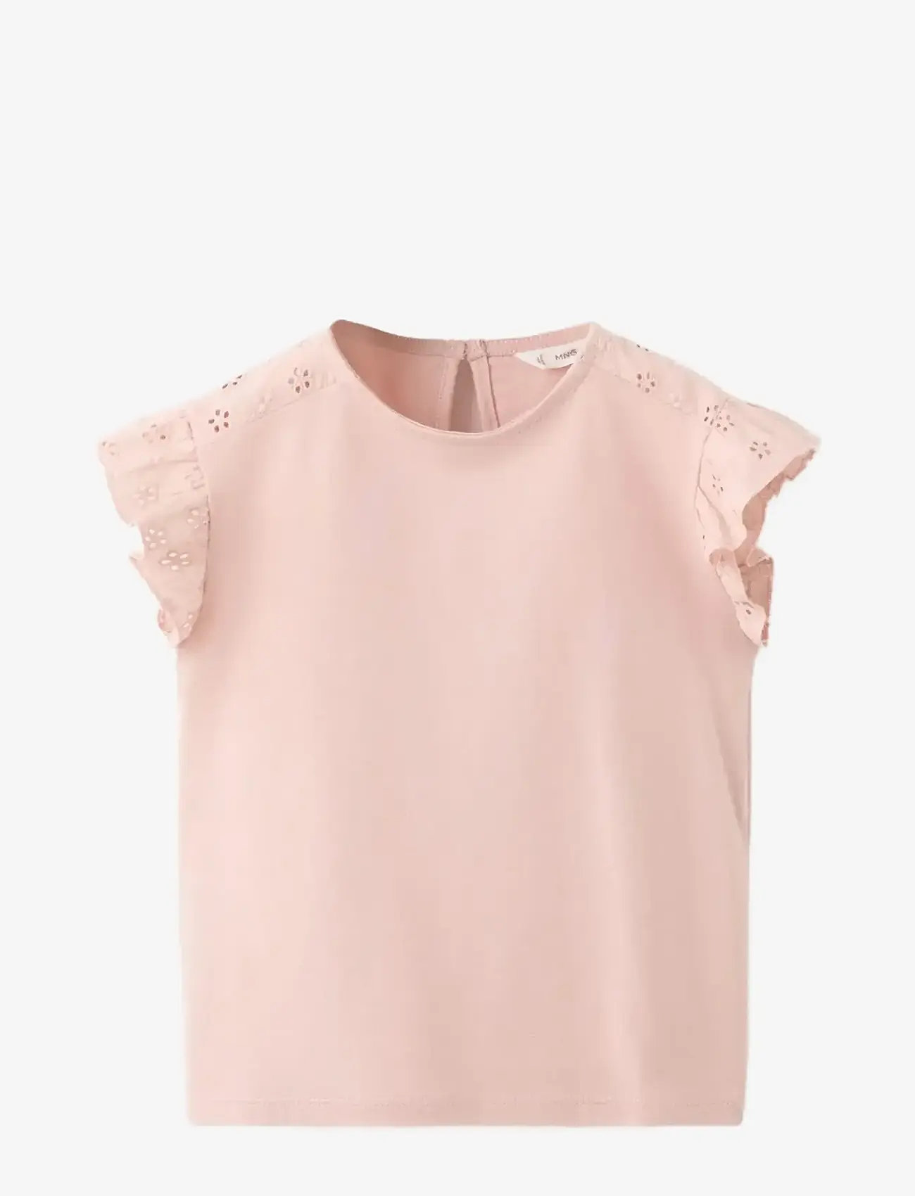 Mango - Ruffle top with embroidered details - bluser & tunikaer - pink - 1