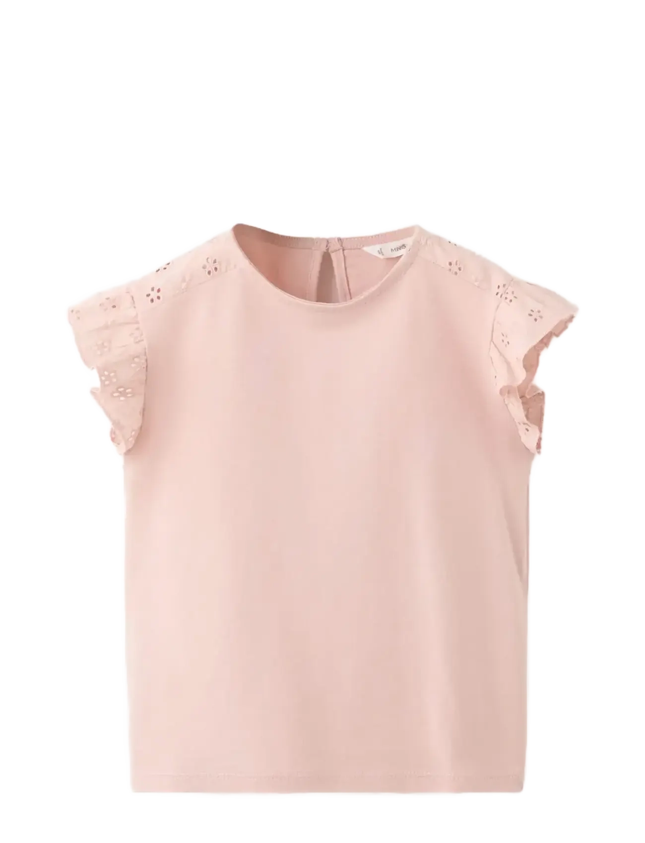 Mango Ruffle top with embroidered details - Blusar & Tunikor - PINK / pink/rose