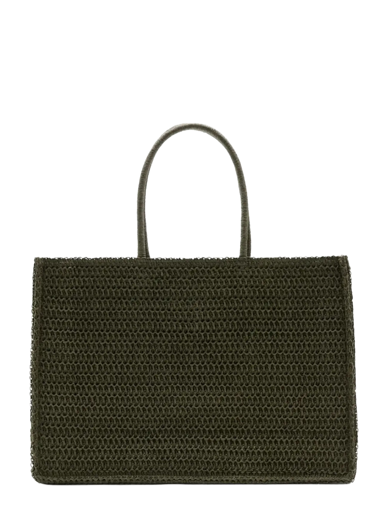 Mango Natural Fibre Tote Bag, One Size, Khaki green, Tasker > Totes, Dame