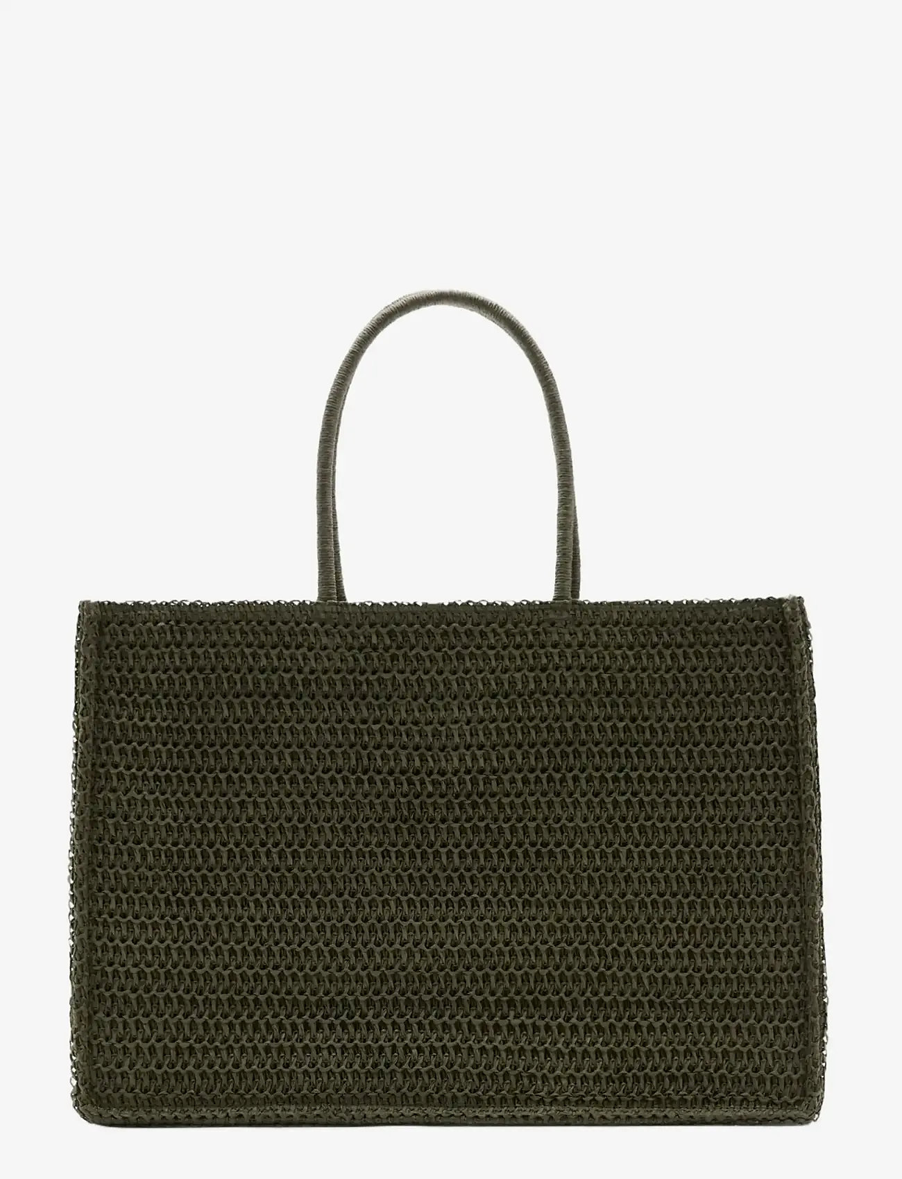 Mango - Natural fibre tote bag - totes - beige - khaki - 0